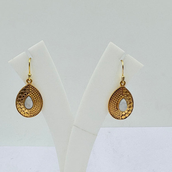 White Rainbow Teardrop Earrings – Elegant Radiance