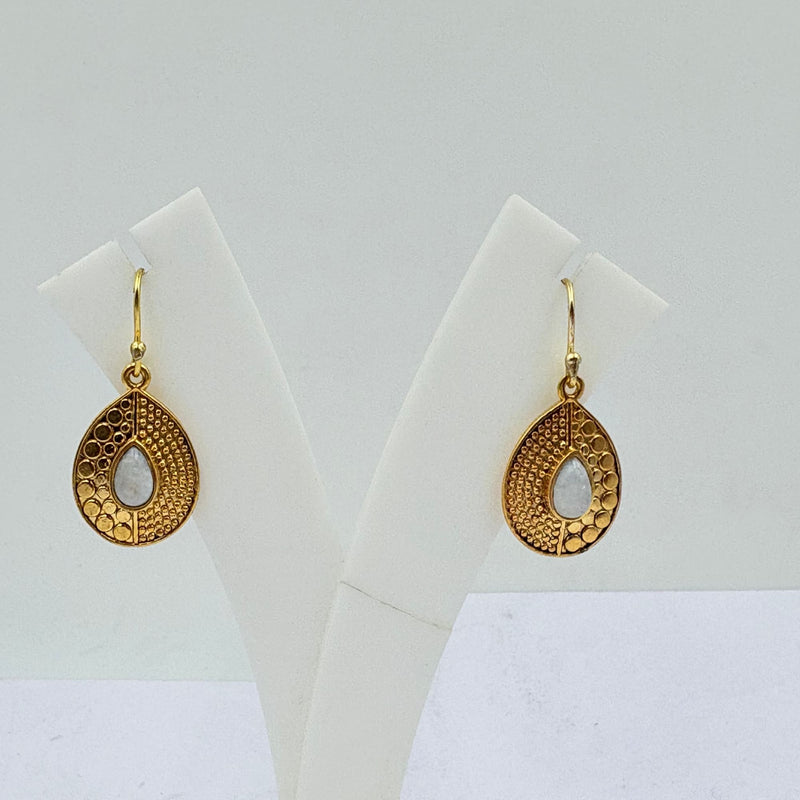 White Rainbow Teardrop Earrings – Elegant Radiance