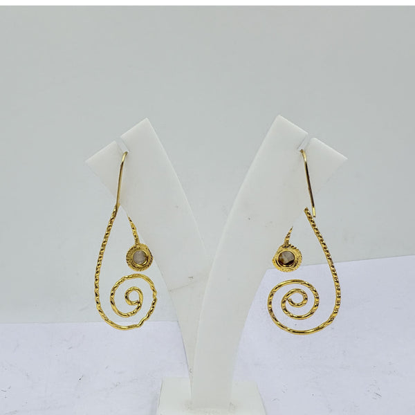 White Rainbow Spiral Drop Earrings – Handcrafted Charm