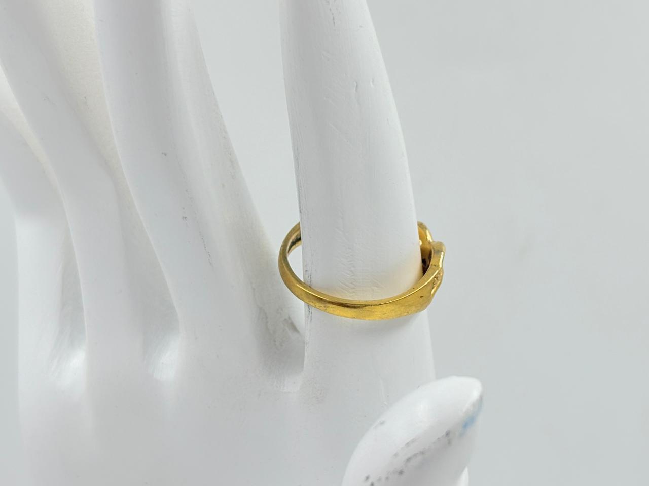 Braided Heart Brass Ring – Gold Plated MOBR63