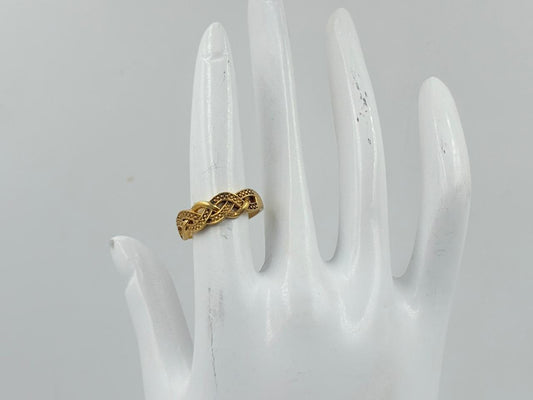 Braided Heart Brass Ring – Gold Plated MOBR63