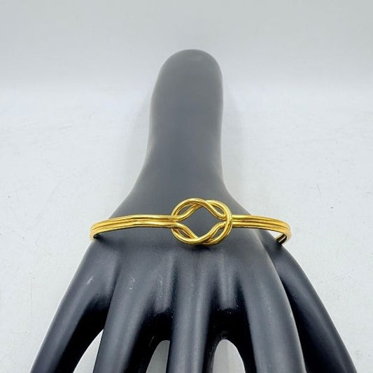 Elegant Brass Knot Bangle with 18K Gold Plating