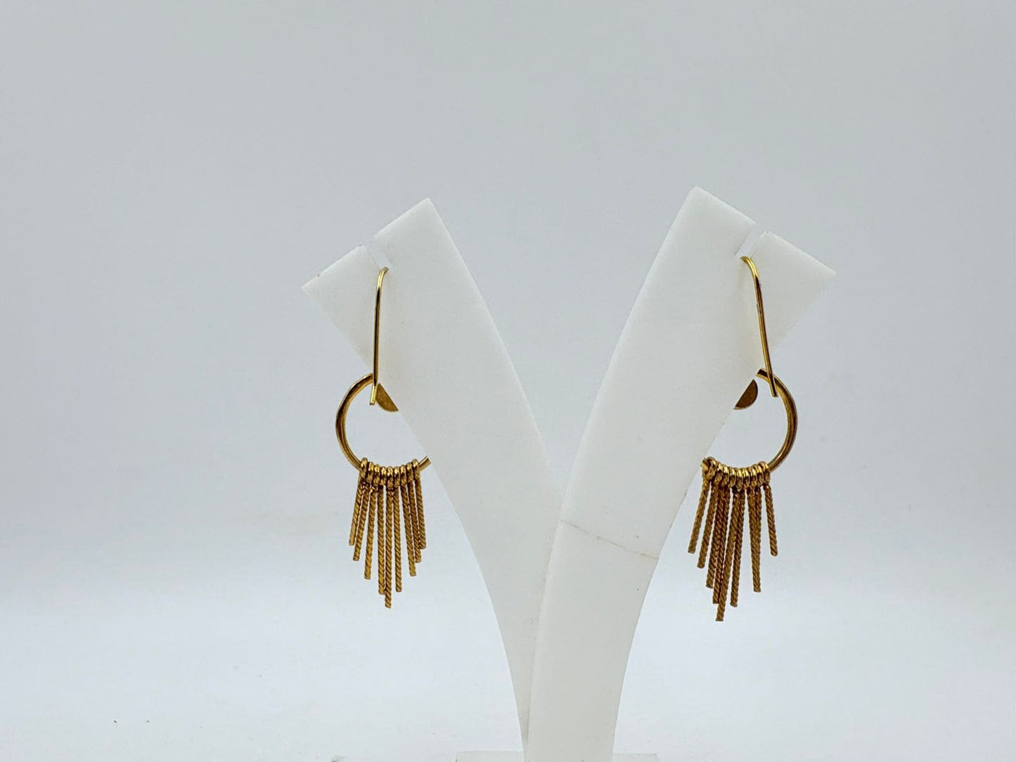 Elegant Brass Hoop Earrings with Moonstone – Affordable Luxury Jewellery