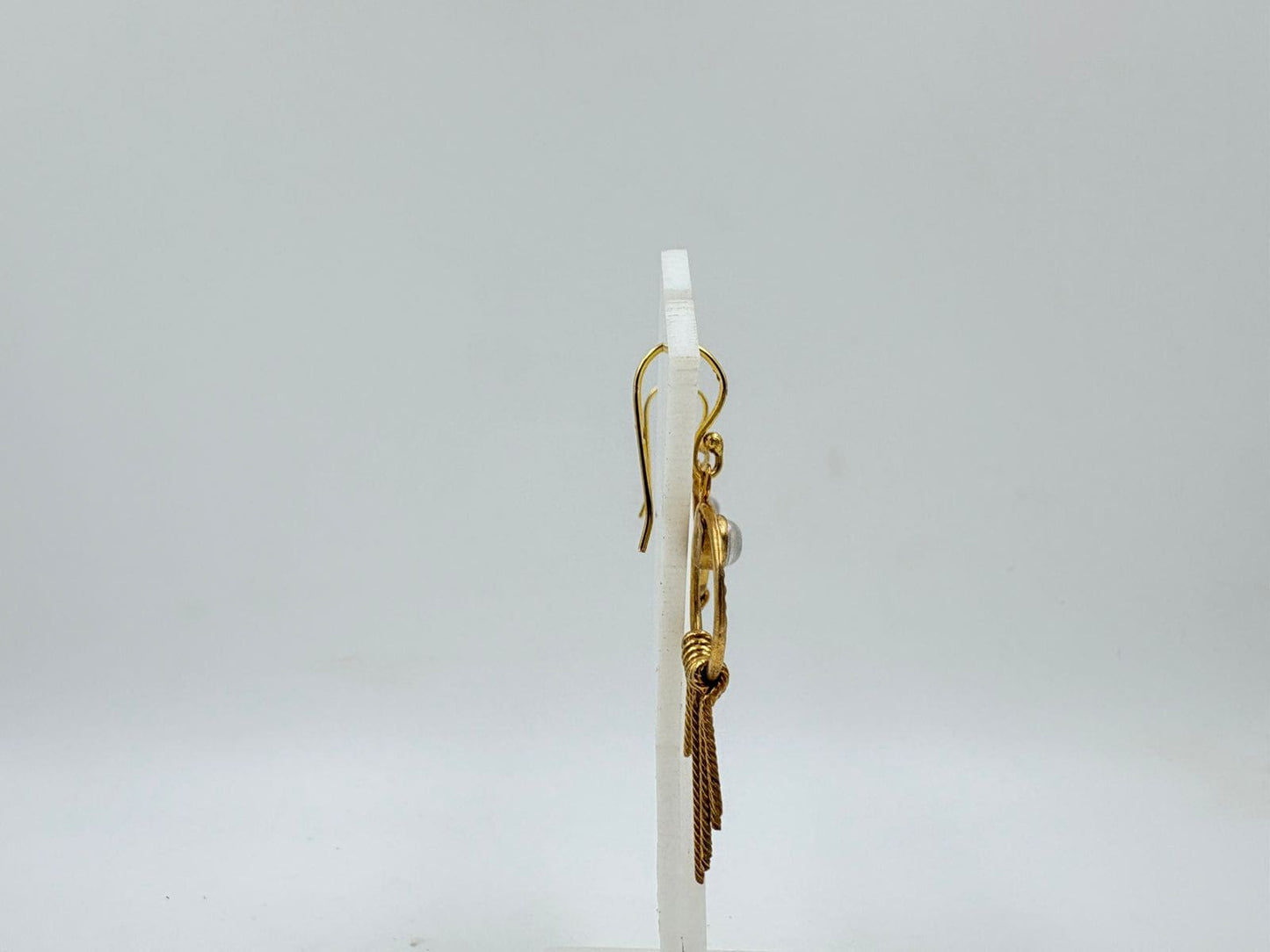 Elegant Brass Hoop Earrings with Moonstone – Affordable Luxury Jewellery