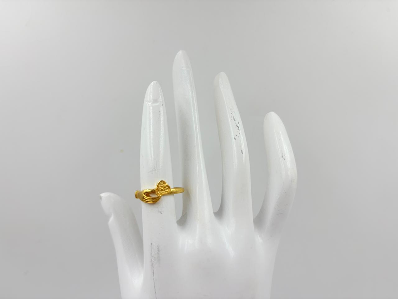 Golden Heart Minimal Brass Ring – MOBR54