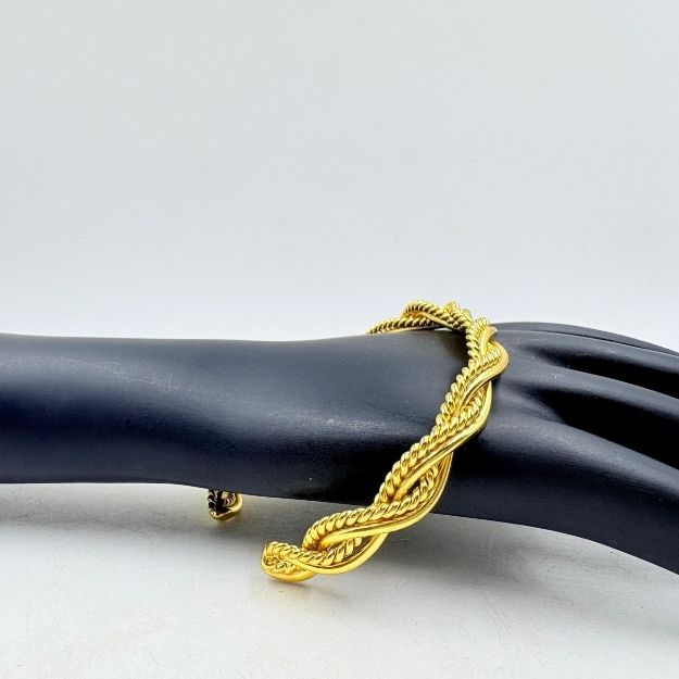 Golden Twist Rope Handmade Brass Bangle