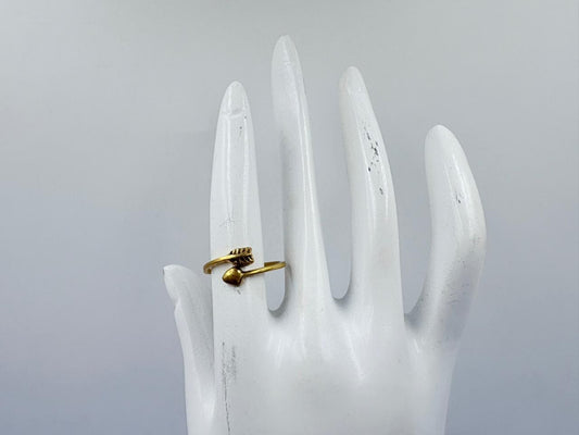 Golden Leaf-Tip Adjustable Ring