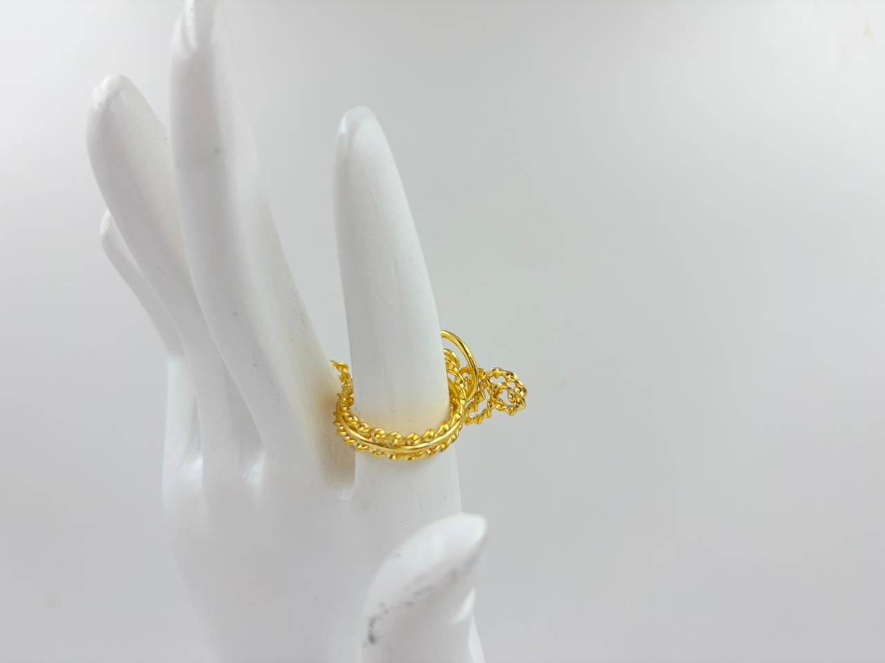 Royal Twist Handmade Gold Rope Ring – MOBR53