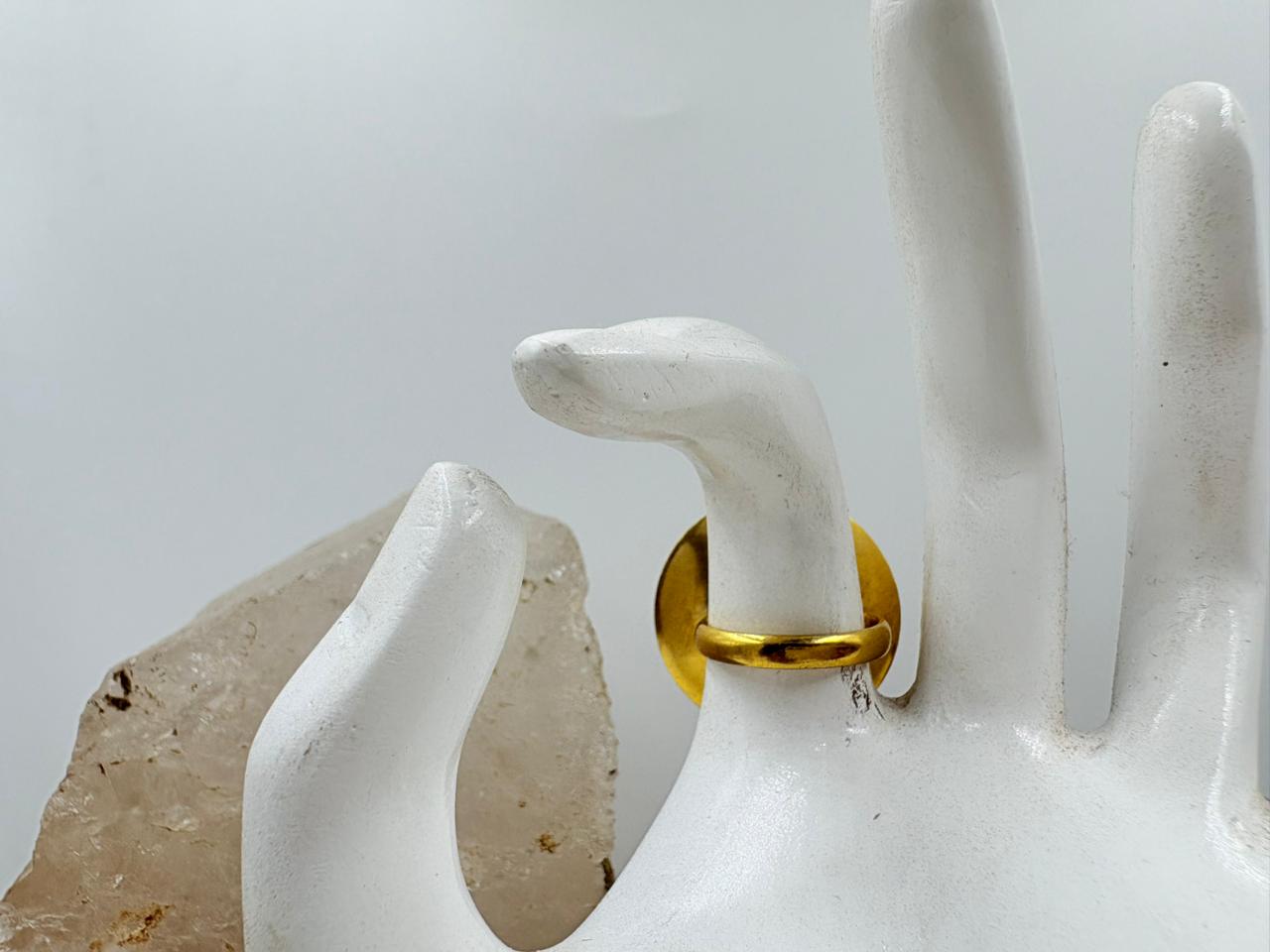 Handmade Brass Ring with 18K Gold Plating – Floral Design Statement Jewelry