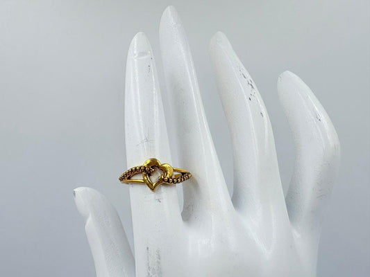 HeartAura Brass Ring – Elegant Love Band