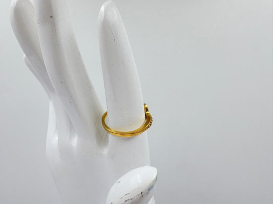Golden Leaf Twist Ring – Brass 18K Look