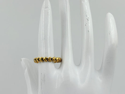 Golden Linked Heart Chain Ring – MOBR57