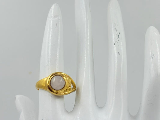 Royal Rose Quartz Oval Gold Ring – MOBR60