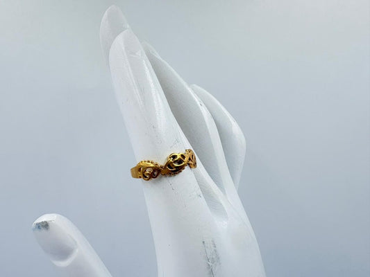 Regal Swirl Band – Antique Gold Textured Ring