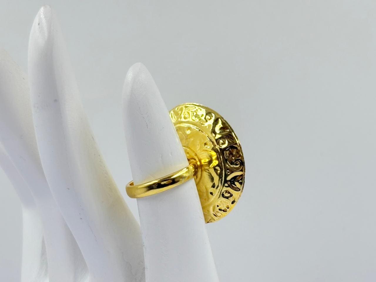 Royal White Rainbow Floral Statement Ring