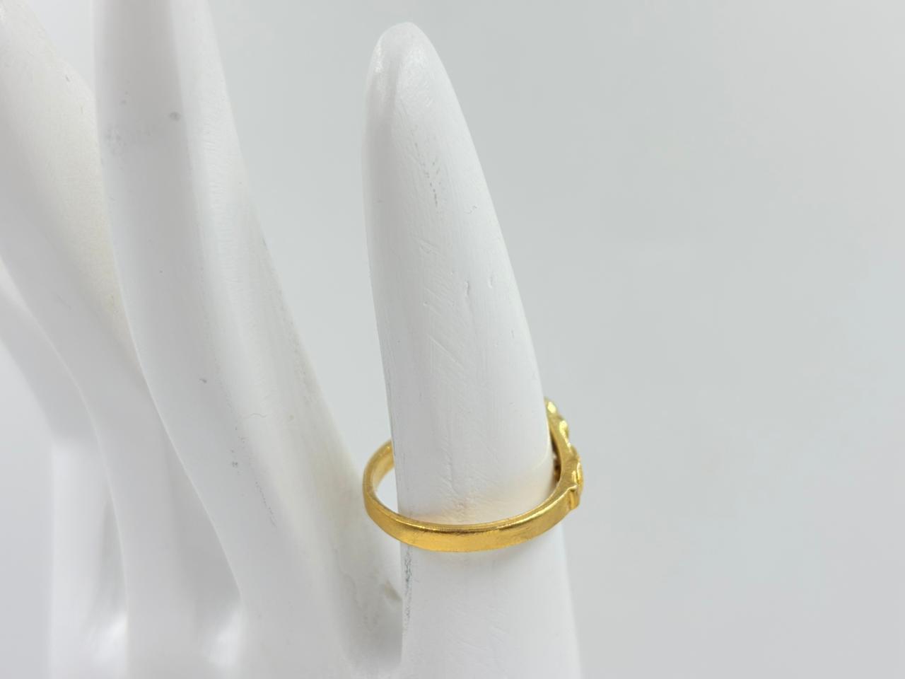 White Rambo Stone Royal Gold Finish Ring MOBR74
